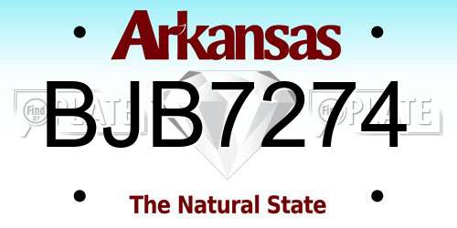 BJB7274 Arkansas License Plate