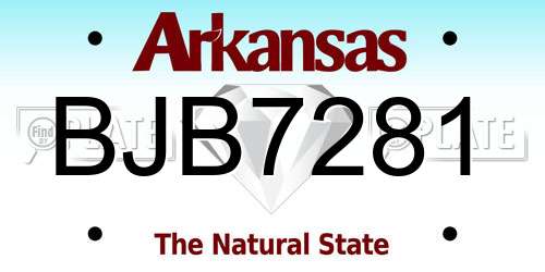 BJB7281 Arkansas License Plate