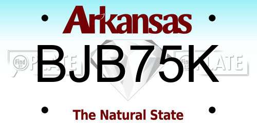 BJB75K Arkansas License Plate