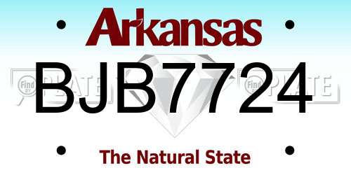 BJB7724 Arkansas License Plate