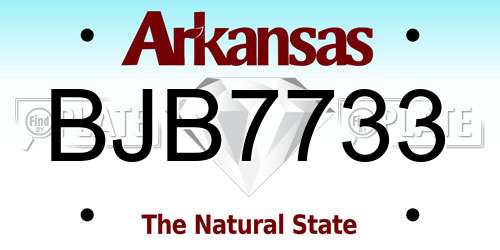 BJB7733 Arkansas License Plate