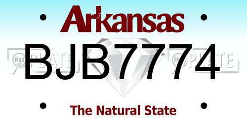 BJB7774 Arkansas License Plate