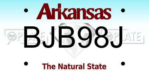 BJB98J Arkansas License Plate