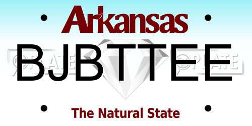 BJBTTEE Arkansas License Plate