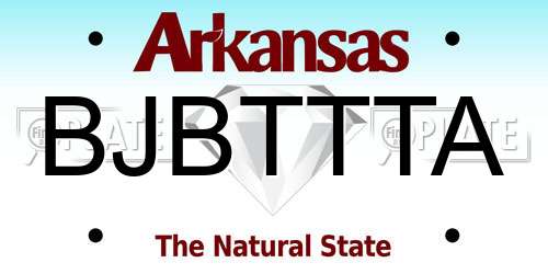 BJBTTTA Arkansas License Plate