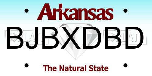 BJBXDBD Arkansas License Plate