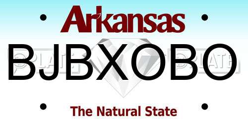 BJBXOBO Arkansas License Plate