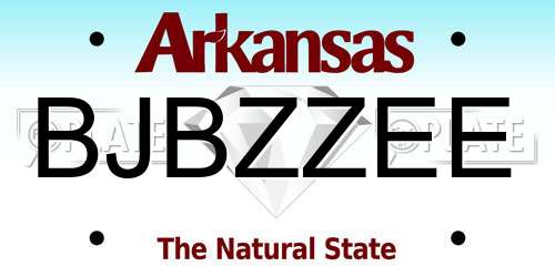 BJBZZEE Arkansas License Plate