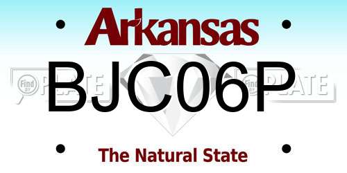 BJC06P Arkansas License Plate