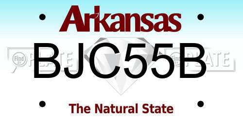 BJC55B Arkansas License Plate