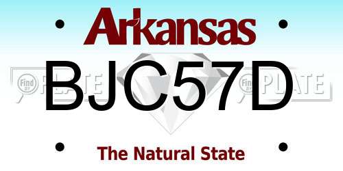 BJC57D Arkansas License Plate
