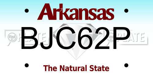 BJC62P Arkansas License Plate