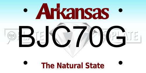 BJC70G Arkansas License Plate