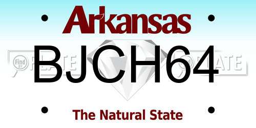 BJCH64 Arkansas License Plate