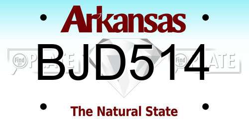 BJD514 Arkansas License Plate