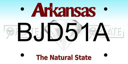 BJD51A Arkansas License Plate
