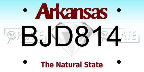 BJD814 Arkansas License Plate