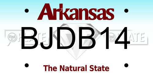 BJDB14 Arkansas License Plate