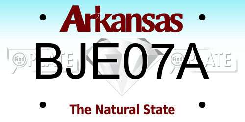 BJE07A Arkansas License Plate