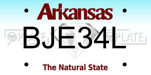 BJE34L Arkansas License Plate