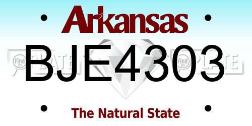 BJE4303 Arkansas License Plate