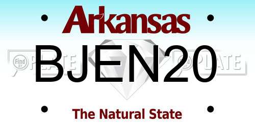 BJEN20 Arkansas License Plate