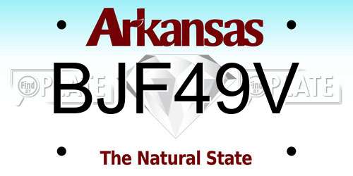 BJF49V Arkansas License Plate
