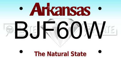BJF60W Arkansas License Plate