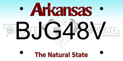 BJG48V Arkansas License Plate