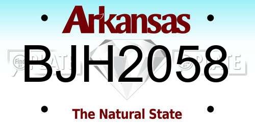 BJH2058 Arkansas License Plate