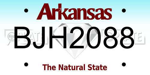 BJH2088 Arkansas License Plate