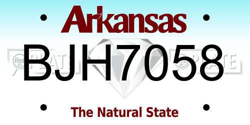 BJH7058 Arkansas License Plate