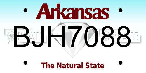 BJH7088 Arkansas License Plate