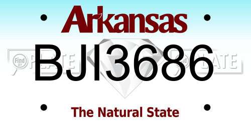 BJI3686 Arkansas License Plate