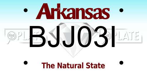 BJJ03I Arkansas License Plate