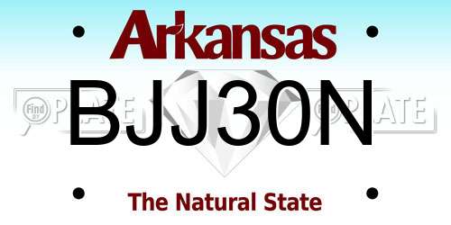 BJJ30N Arkansas License Plate
