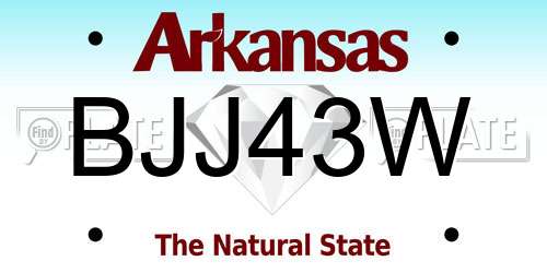 BJJ43W Arkansas License Plate