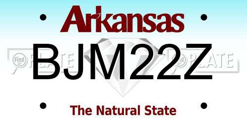 BJM22Z Arkansas License Plate