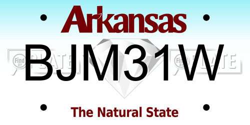 BJM31W Arkansas License Plate