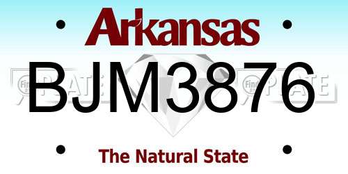 BJM3876 Arkansas License Plate