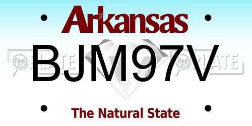 BJM97V Arkansas License Plate