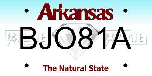 BJO81A Arkansas License Plate