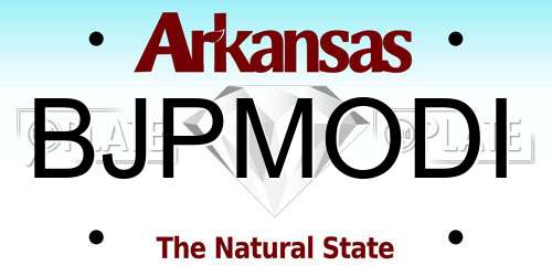 BJPMODI Arkansas License Plate