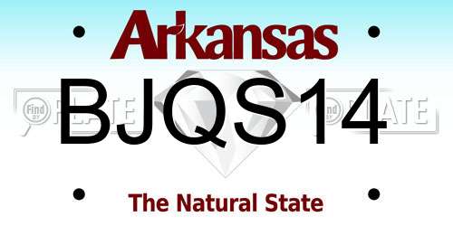 BJQS14 Arkansas License Plate