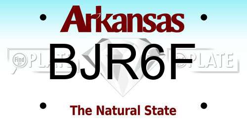 BJR6F Arkansas License Plate