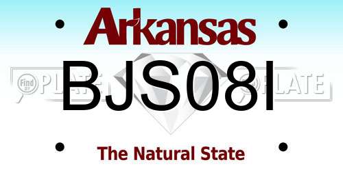 BJS08I Arkansas License Plate