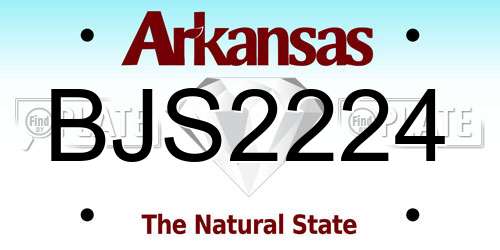 BJS2224 Arkansas License Plate