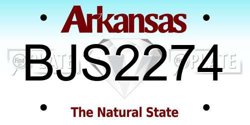 BJS2274 Arkansas License Plate