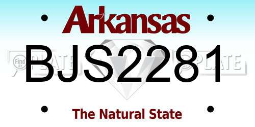BJS2281 Arkansas License Plate