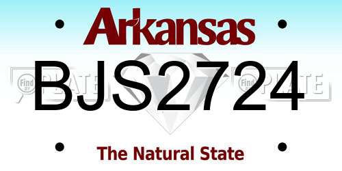 BJS2724 Arkansas License Plate